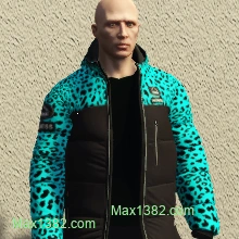 Cyan Leopard Bigness Puffer
